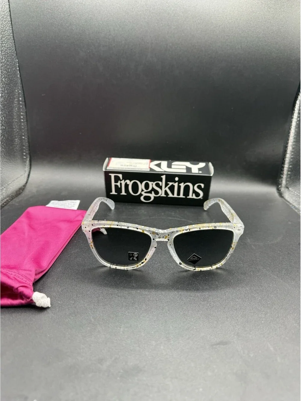 Oakley Frogskin Splatter Clear/Prizm Black Lenses OO9013-G655